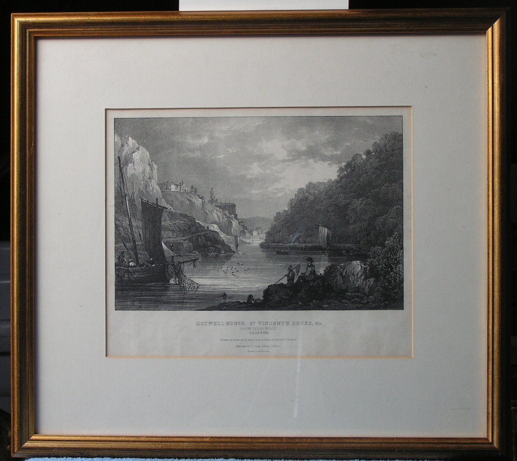 Lithograph - Hot-Well House, St. Vincent Rocks, &c from Leigh Wood, Clifton - Gauci